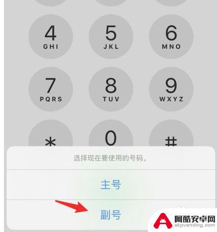 苹果手机电话怎么换副号