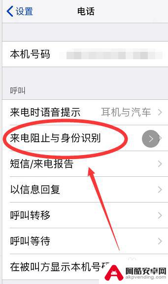 苹果手机的拦截电话在哪里设置