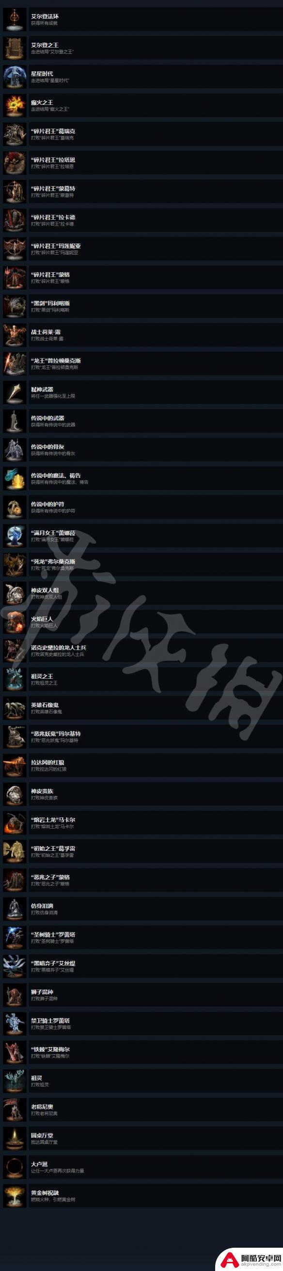 艾尔登法环steam成就