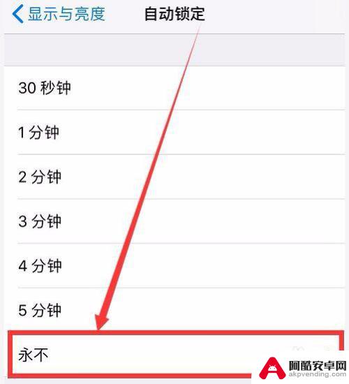 苹果手机的锁屏时间怎么调