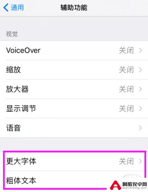 如何放大手机字体苹果