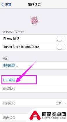 苹果手机怎么开启锁屏密码