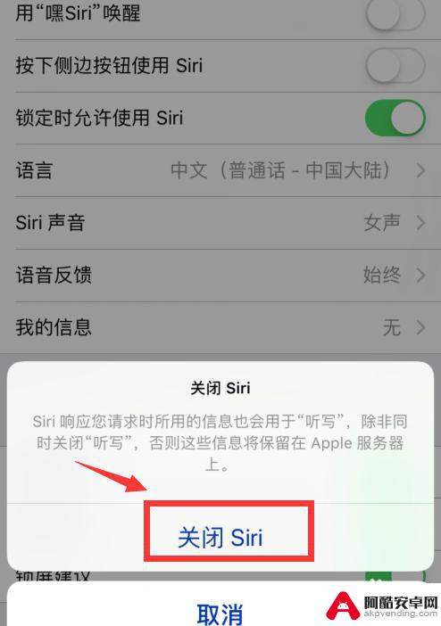 如何取消苹果手机语音控制